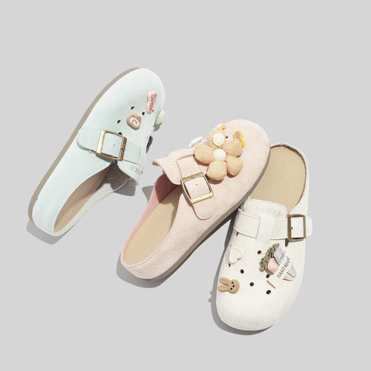 Damen Clogs mit floralem Dekor und verstellbarem Riemen EB