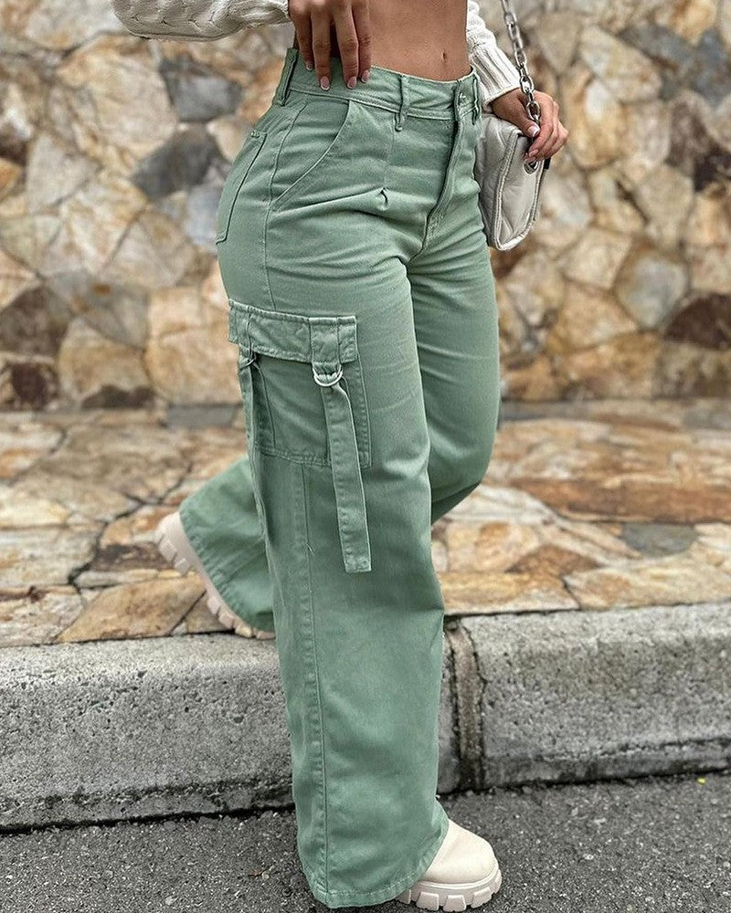 Damen Cargo-Hose mit weitem Schnitt und praktischen Taschen EB