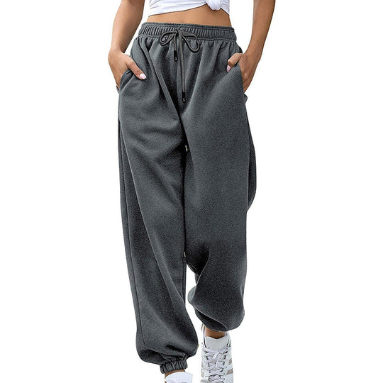 Damen nan lässige Jogginghose mit hohem Bund elastischen Knöchelabschlüssen und weichem Fleecefutter EB