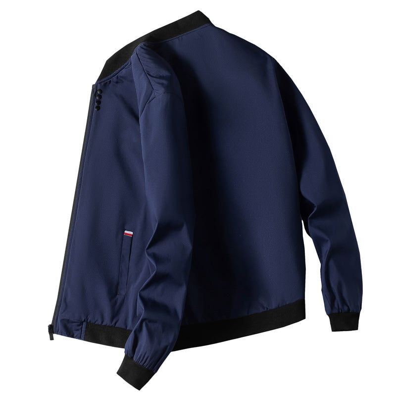 Herren modische Freizeitjacke mit hohem Kragen und seitlichem Reißverschluss EB