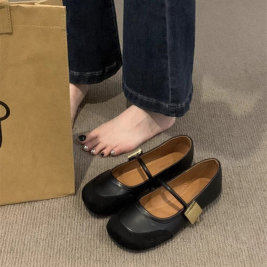 Damen elegante Mary Jane Ballerinas mit modischem Riemchen und bequemer Innenpolsterung EB