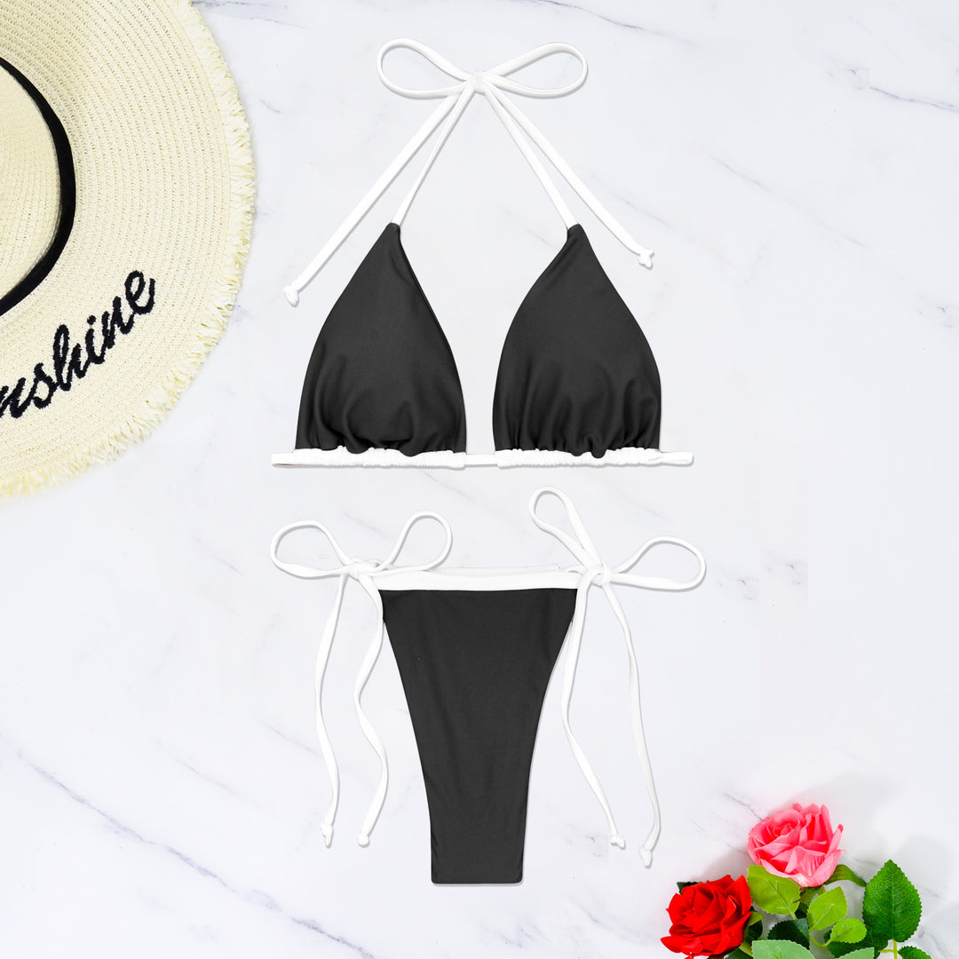 Damen Triangel-Bikini mit verstellbaren Trägern und raffinierten Rüschendetails EB