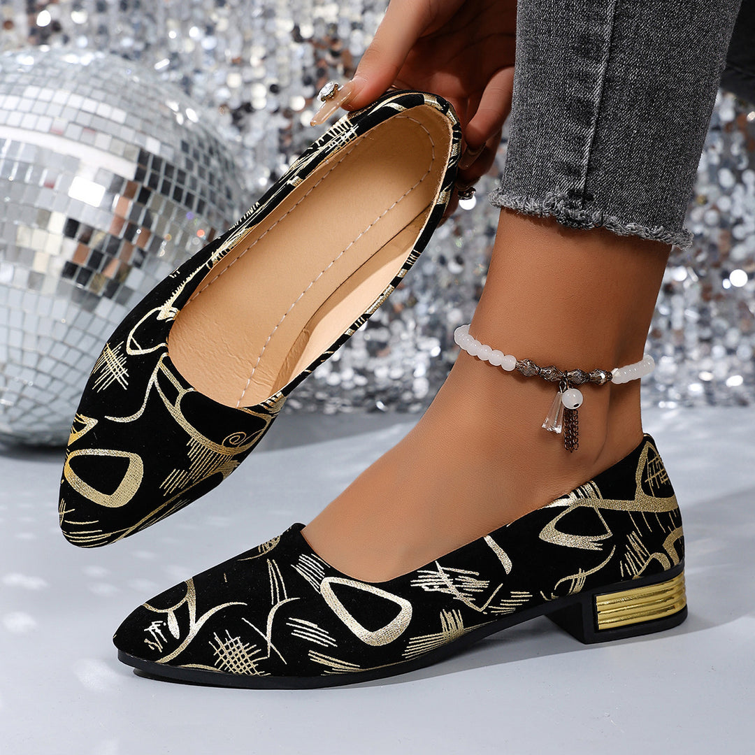 Damen Elegante Ballerinas mit modischem Druck und bequemem Innenfutter EB