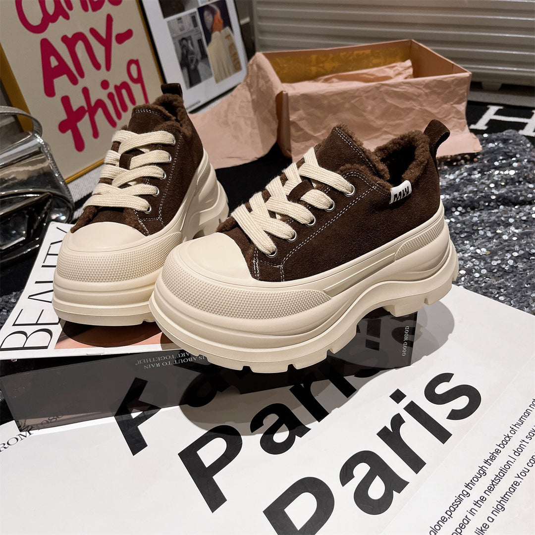 Damen Sneakers mit luxuriösem Fleece-Innenfutter und robustem Plateau EB