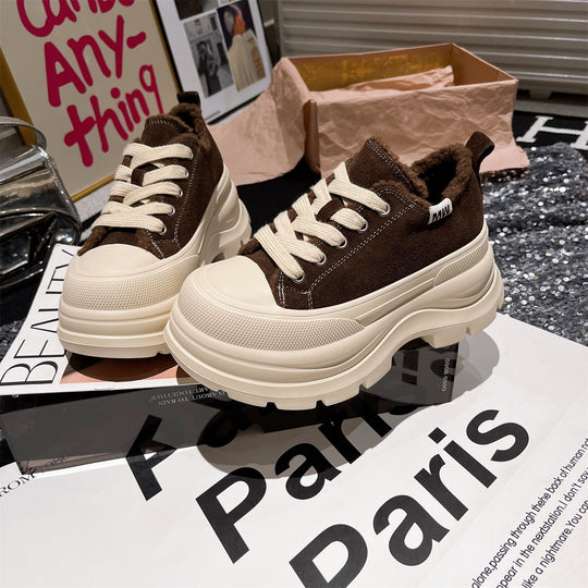 Damen Sneakers mit luxuriösem Fleece-Innenfutter und robustem Plateau EB