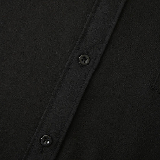 Herren Langarmhemd mit modernem steifen Kragen und praktischen Taschen EB