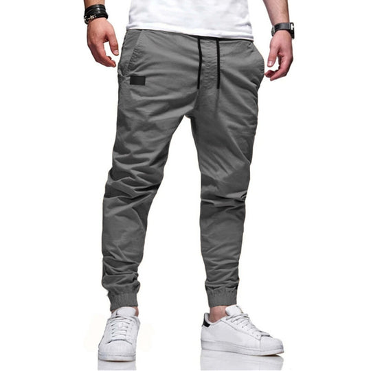 Herren nan urbaner tapered Twill-Jogger mit elastischem Knöchelabschluss Kordelbund und diskreter Utility-Tasche EB