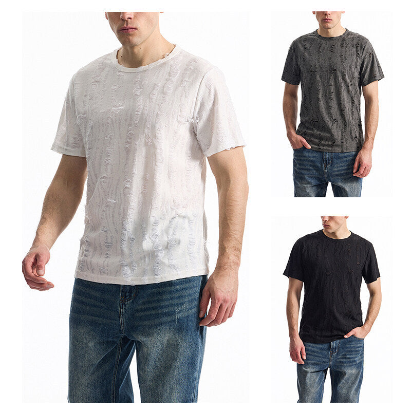 Herren T-Shirt mit einzigartigem Design und strukturierten Stoff EB