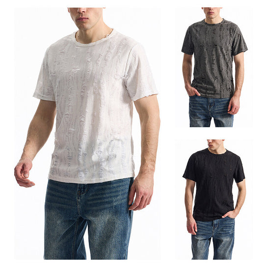 Herren T-Shirt mit einzigartigem Design und strukturierten Stoff EB