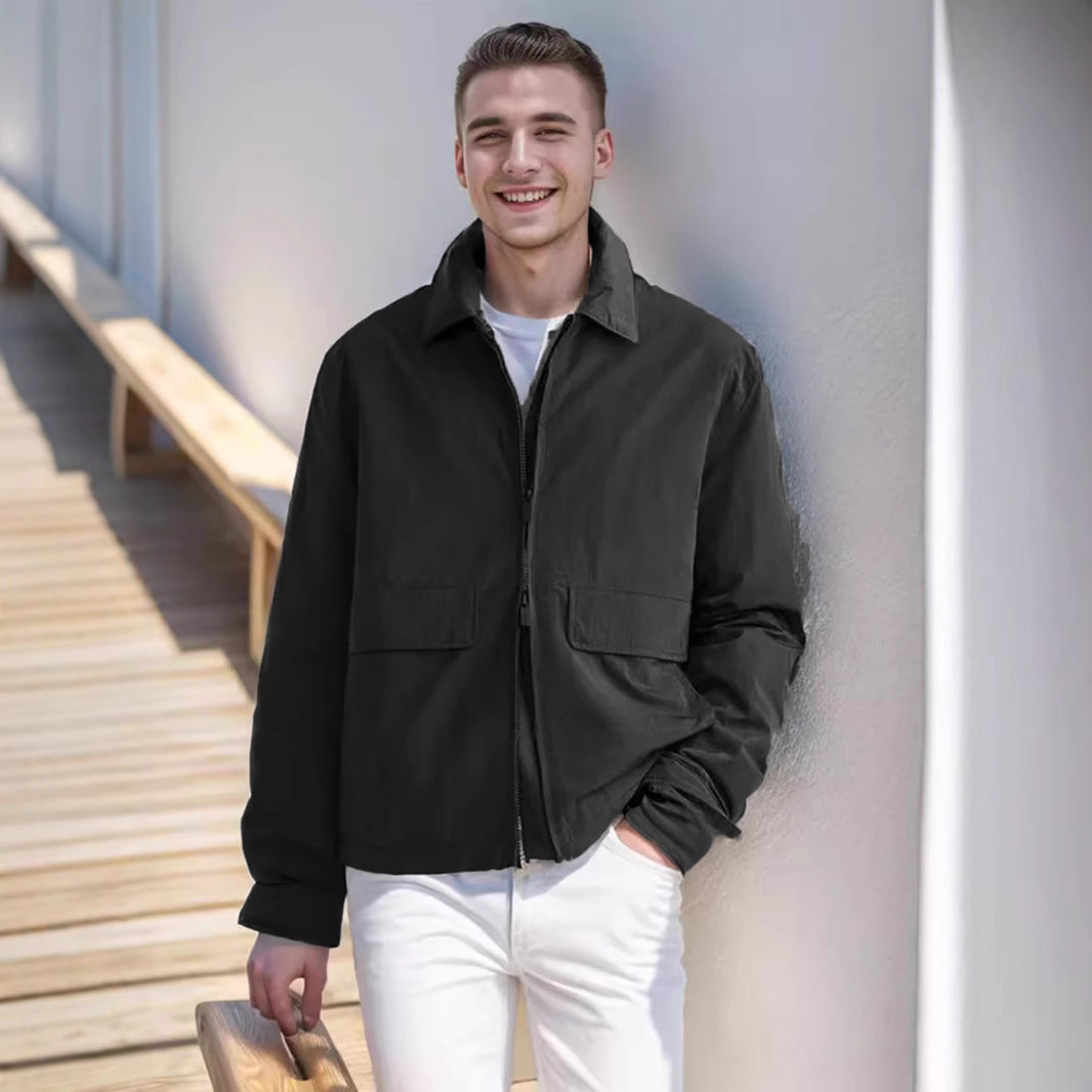 Herren leichte Freizeitjacke mit praktischen Taschen EB