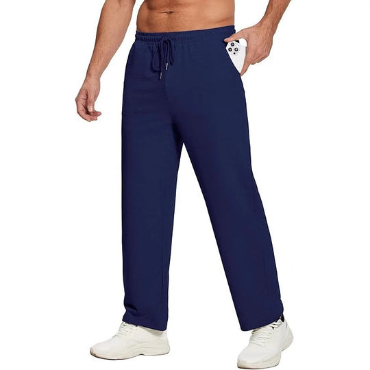 Herren nan locker fallende Loungehose aus softem Jersey mit Kordelzug, elastischem Bund und geradem Bein EB