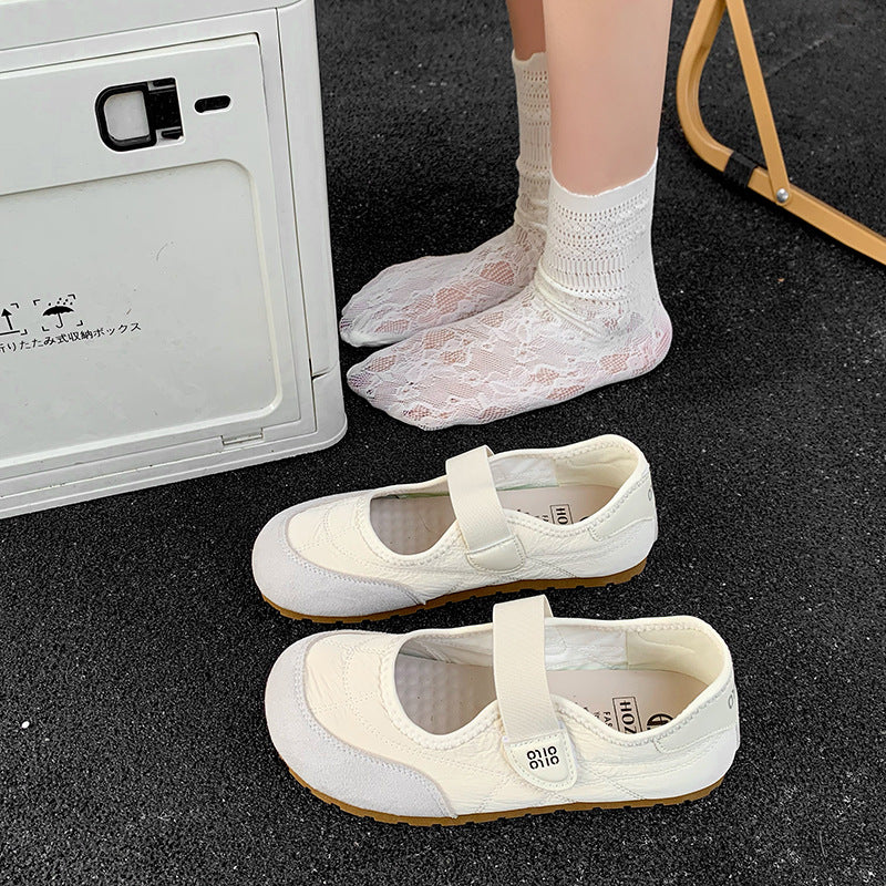 Damen Komfortable Ballerinas mit verstellbarem Riemen und atmungsaktivem Innenfutter EB