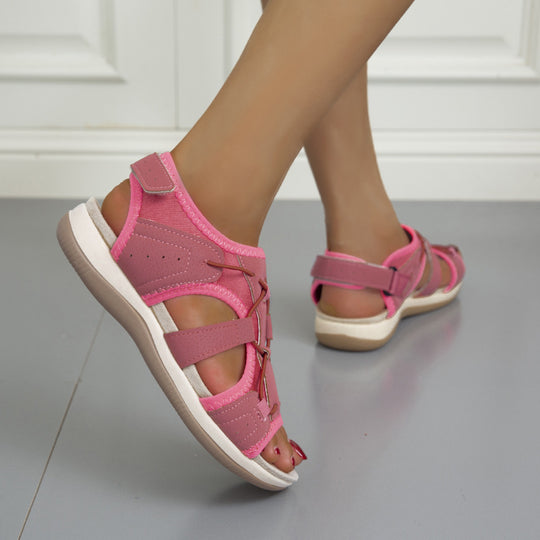 Damen Sportliche Freizeitsandalen mit flexiblem Riemendesign und geschlossenem Fersenbereich EB
