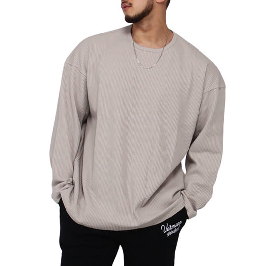 Herren Langarmshirt mit strukturiertem Rippenmuster und modernem Schnitt EB