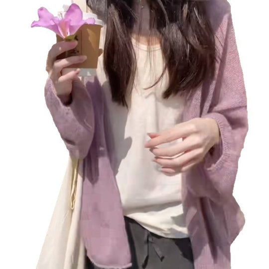 Damen flauschiger Cardigan mit lockerem Schnitt und weichen Ärmeln EB