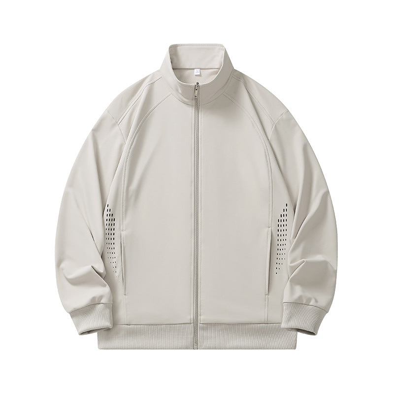 Herren leichte winddichte Zip-Trainingsjacke mit Stehkragen, Raglanärmeln und seitlichen Reflektorpunkten EB