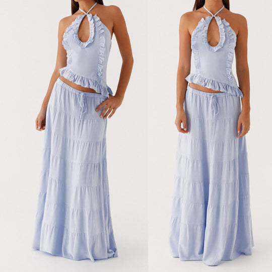 Damen Blusenkleid mit floralen Details EB