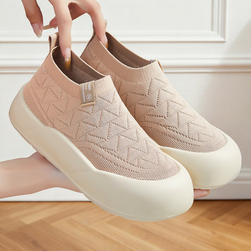 Damen Sportliche Slip-On Schuhe mit rutschfester Sohle und atmungsaktivem Obermaterial EB