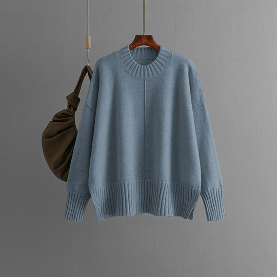 Damen Oversized Strickpullover mit Rippenbund EB