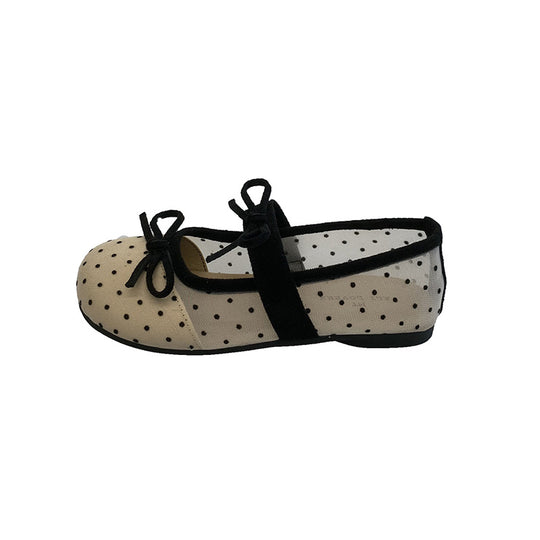 Damen Ballerinas mit transparentem Netzdesign und zartem Schleifen-Detail EB