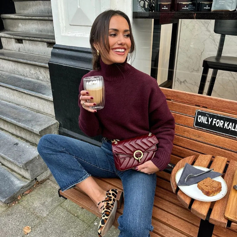 Damen Kuscheliger Rollkragenpullover EB