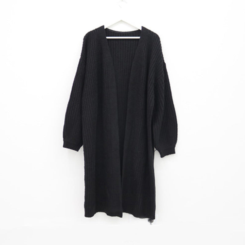 Damen Grober Strickcardigan mit offener Front und lässigem Schnitt EB