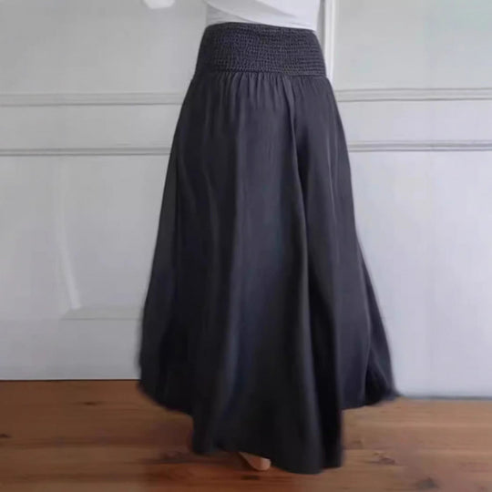 Damen luftige Weite Hose mit elastischem Bund und Taschen EB
