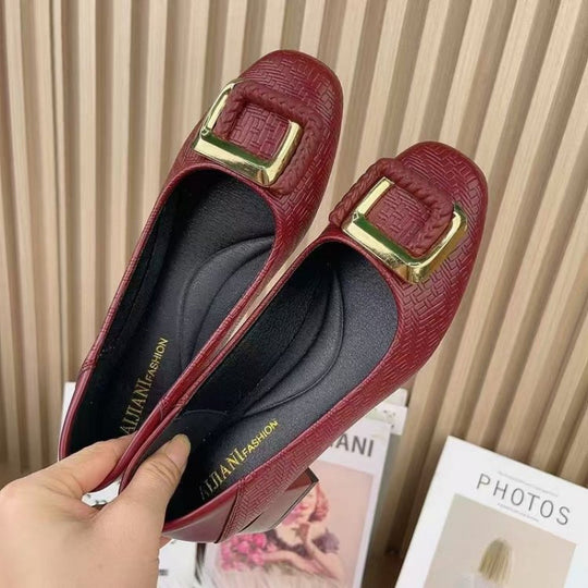 Damen Ballerinas mit eleganter Schnallenverzierung und komfortablem Fußbett EB