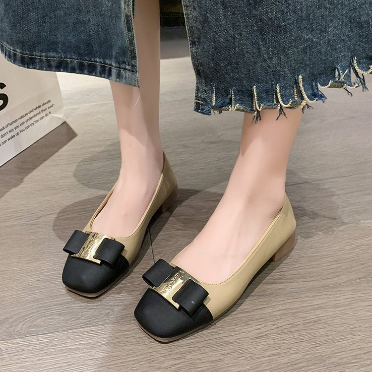 Damen elegante Ballerinas mit modischem Schleifenakzent EB