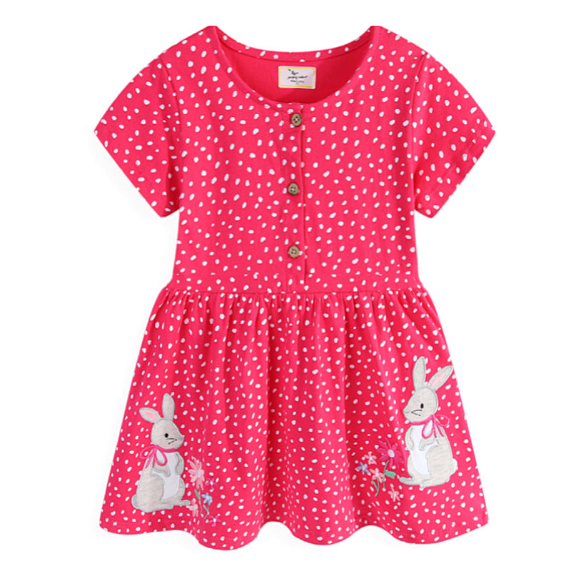 Mädchen Freizeitkleid mit verspieltem Hasenmotiv EB