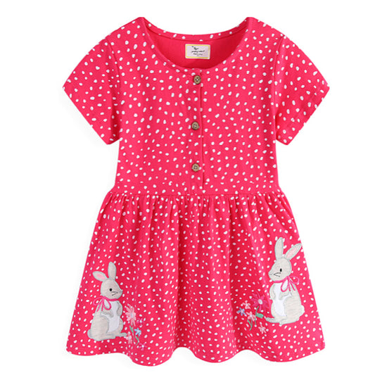 Mädchen Freizeitkleid mit verspieltem Hasenmotiv EB