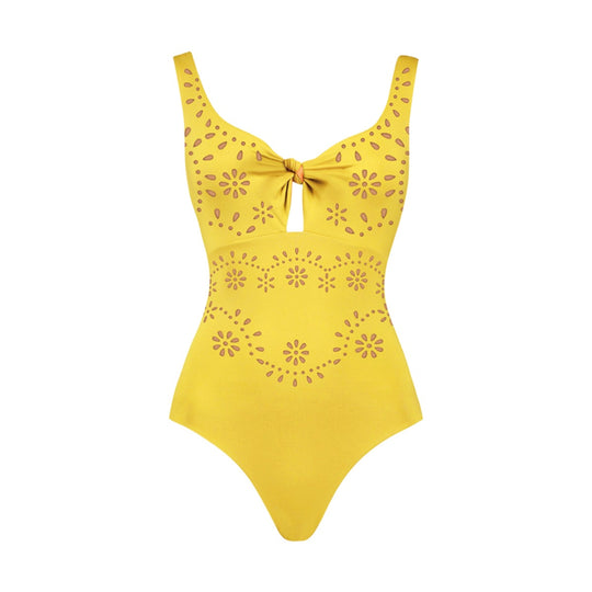 Damen Badeanzug und Rock-Set mit floralem Cut-Out Design EB