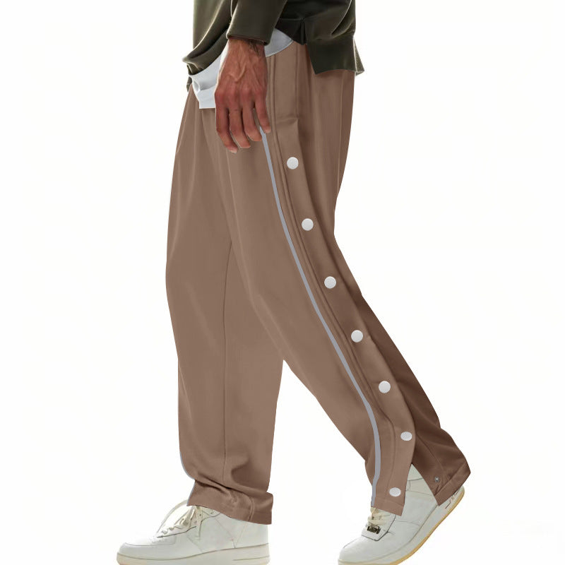Herren Cargo-Hose mit Druckknopf-Design und seitlichem Reißverschluss EB