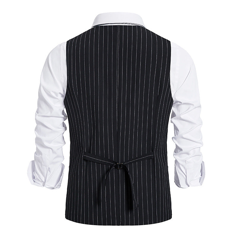 Herren elegante Anzugweste mit feinem Nadelstreifenmuster EB