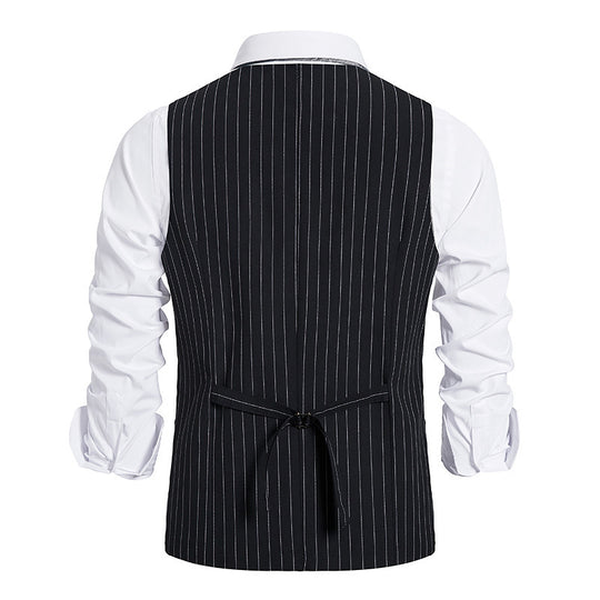 Herren elegante Anzugweste mit feinem Nadelstreifenmuster EB