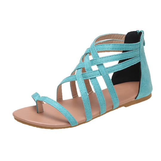 Damen Sommerliche Zehentrenner Sandalen mit floralem Design EB