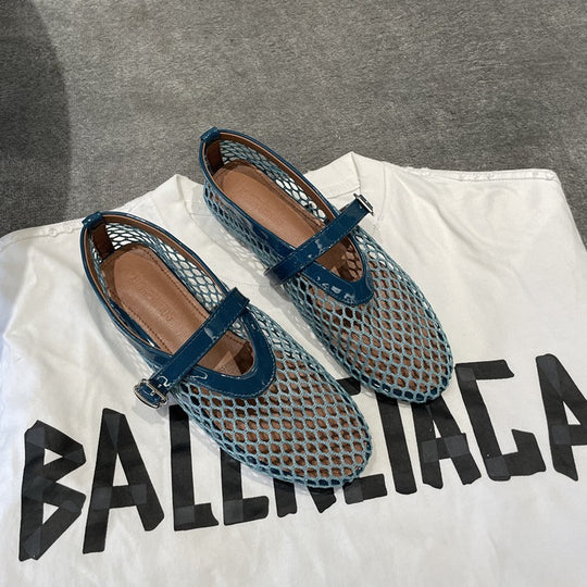 Damen Netz-Slipper mit verstellbarem Riemen und weichem Innenfutter EB