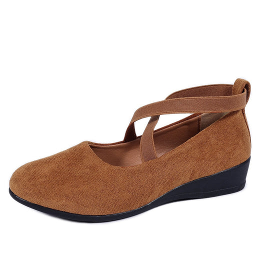 Damen komfortable Wedge-Pantoletten mit verstellbaren Riemen EB
