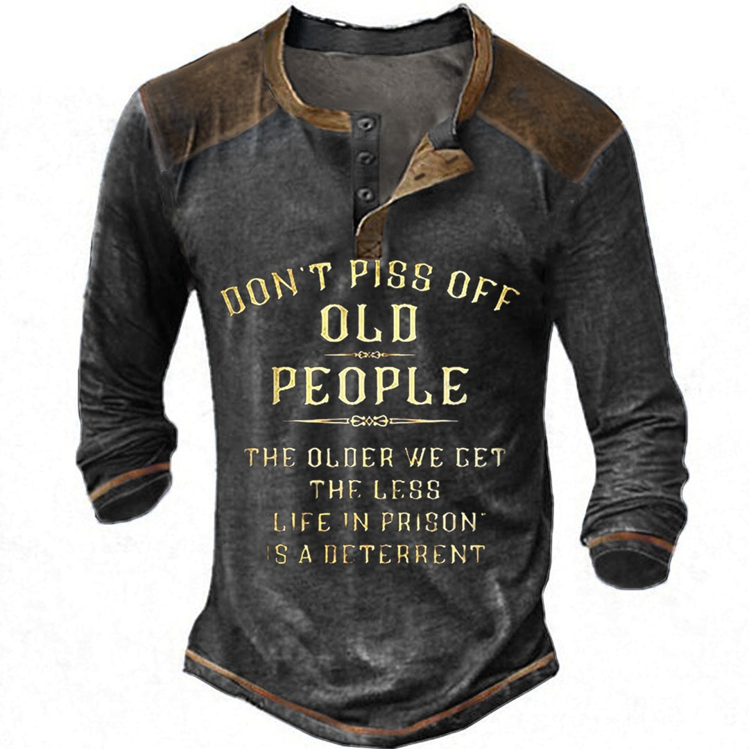 Herren lässiges Langarmshirt mit originellem Druck EB