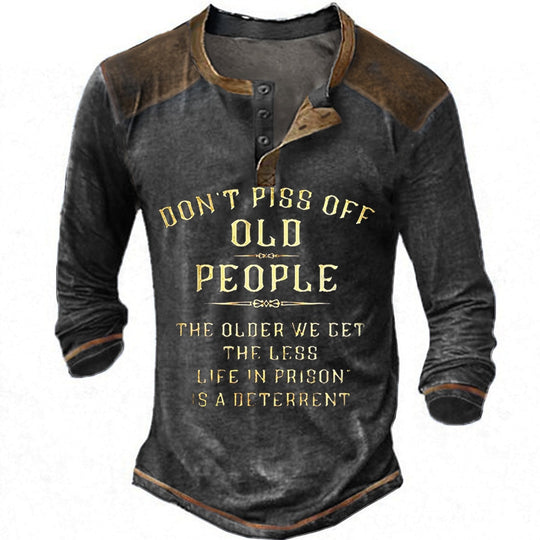 Herren lässiges Langarmshirt mit originellem Druck EB