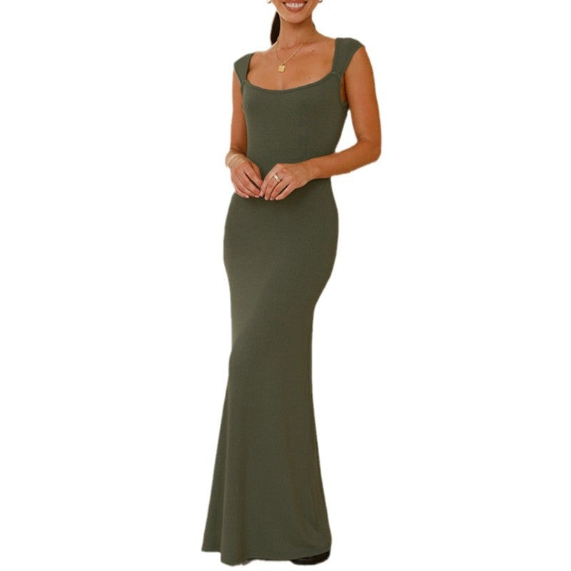 Damen Maxikleid mit elegantem schulterfreiem Design und figurbetontem Schnitt EB