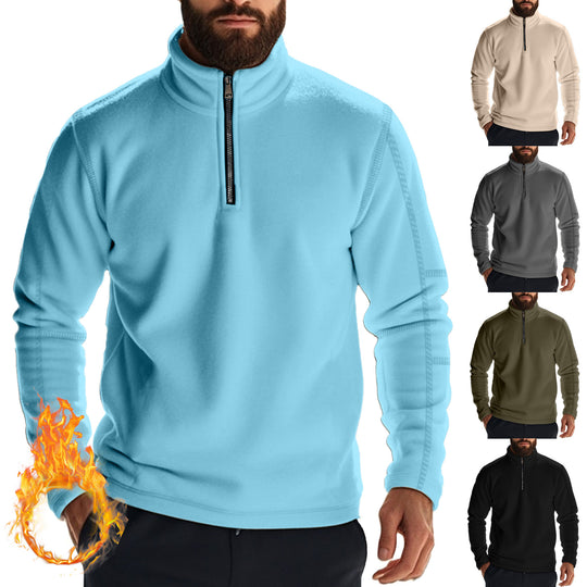 Herren Fleece-Kapuzenpullover mit halbem Reißverschluss EB