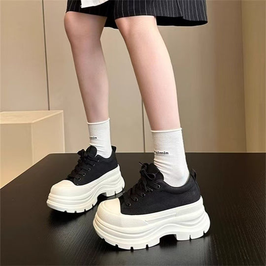 Damen High-Top Sneakers mit dicker Sohle und atmungsaktivem Obermaterial EB