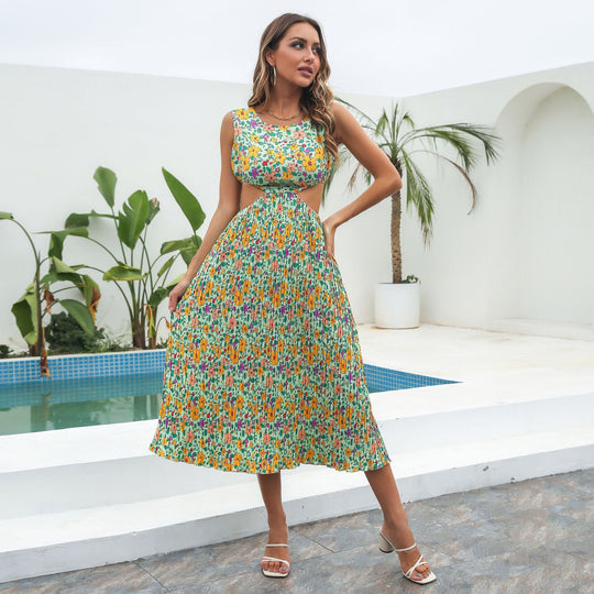 Damen Sommerkleid mit Cut-Out und floralen Motiven EB