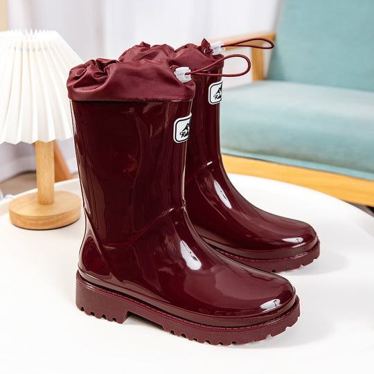 Damen Hochwertige und Stylische Gummistiefel mit Verstellbarem Schnürsystem EB