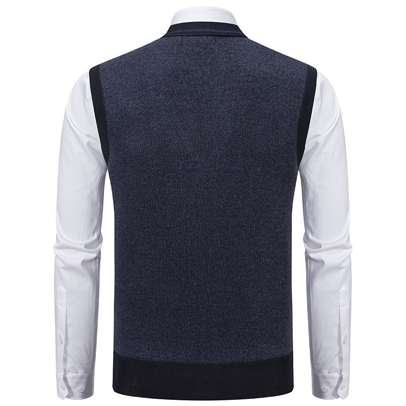 Herren elegante Strickjacke mit modernem Karomuster EB