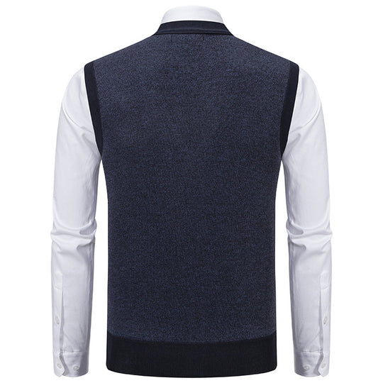 Herren elegante Strickjacke mit modernem Karomuster EB