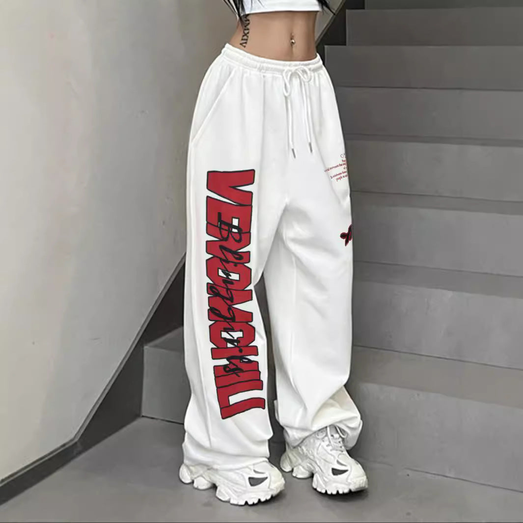 Damen Baggy-Hose mit auffälligem Grafikdruck und elastischem Bund EB