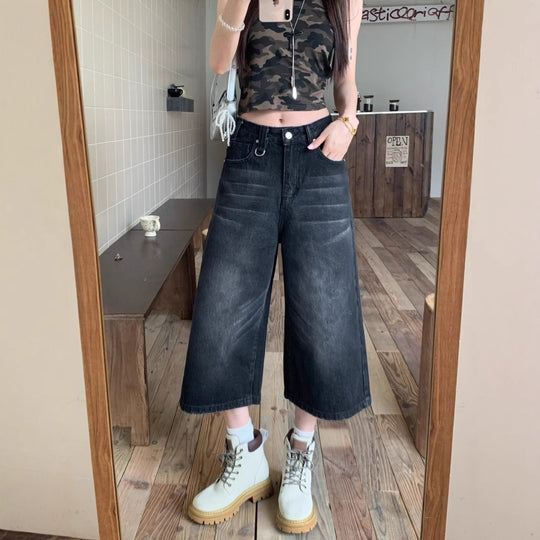 Damen Weite Denim-Culotte im modischen Urban-Look mit lässigem Schnitt EB