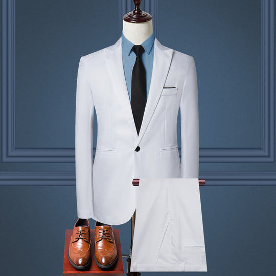 Herren nan schlanker Businessanzug mit tailliertem Sakko und Chino-Hose EB